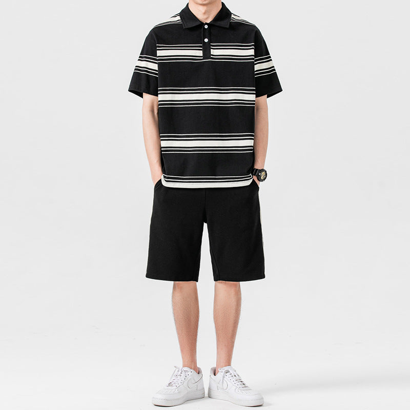 Liam | Avslappnad Tvådelad Sport Set med Kortärmad T-Shirt och Medellånga Shorts 0