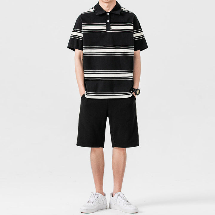 Liam | Avslappnad Tvådelad Sport Set med Kortärmad T-Shirt och Medellånga Shorts 0