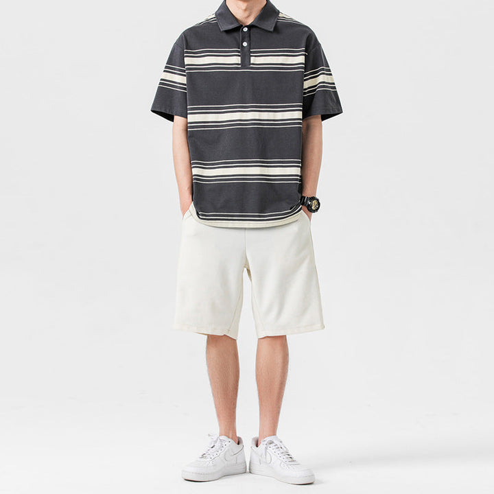 Liam | Avslappnad Tvådelad Sport Set med Kortärmad T-Shirt och Medellånga Shorts 3