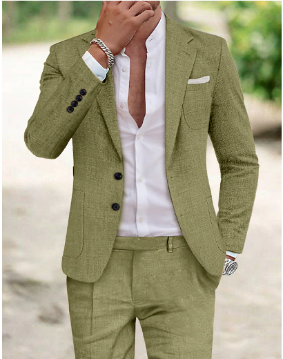 Liam | Elegant Lätt Herrsommarkostym med Struktur 0