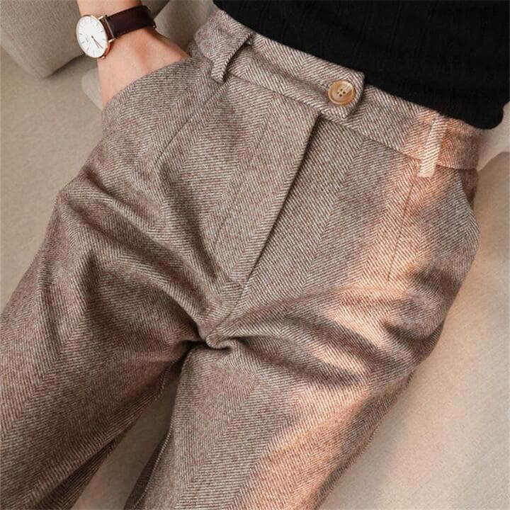 Liam | Elegant Slim Fit Kostymbyxor Dam med Raka Ben och Sidofickor 0