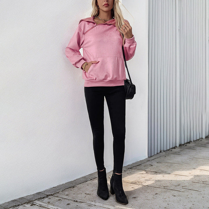 Liam | Funktionell Rosa Huva Tröja Med Sidofickor 1