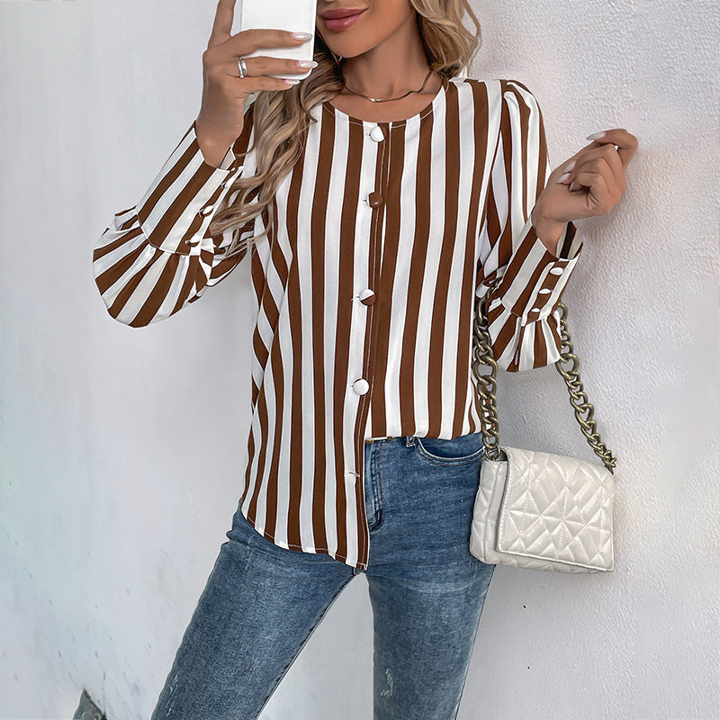 Liam | Loose Fit Striped Autumn Cardigan with V-Neck 2