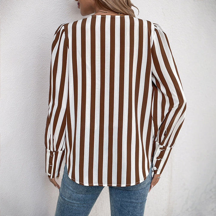 Liam | Loose Fit Striped Autumn Cardigan with V-Neck 3