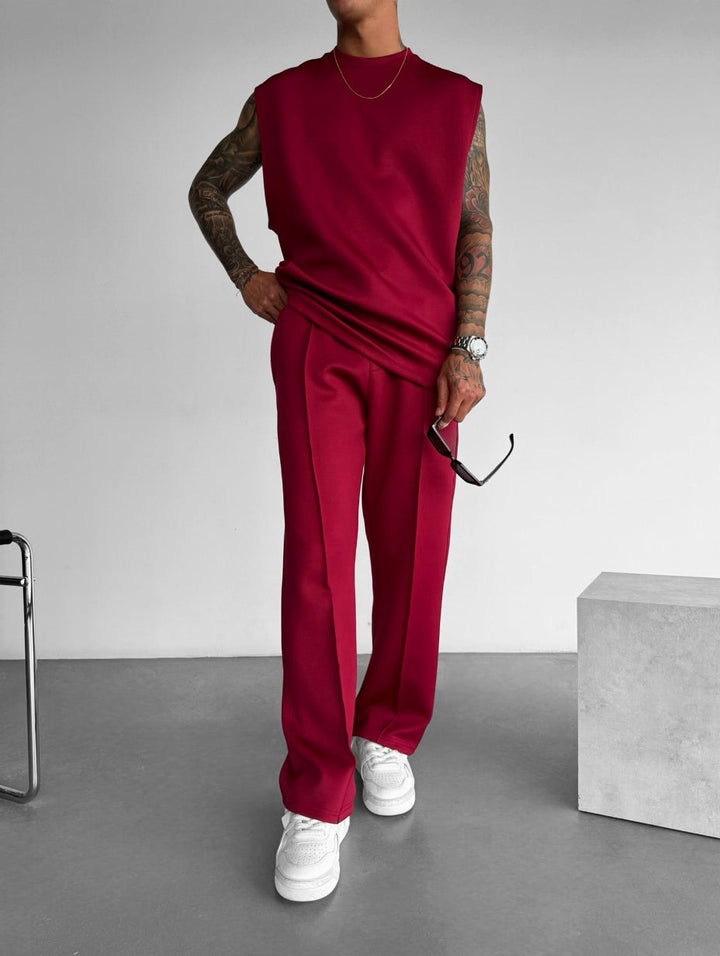 Liam | Mjuk Ärmlös Topp och Skräddarsydda Byxor Lounge Set för Herrar 6