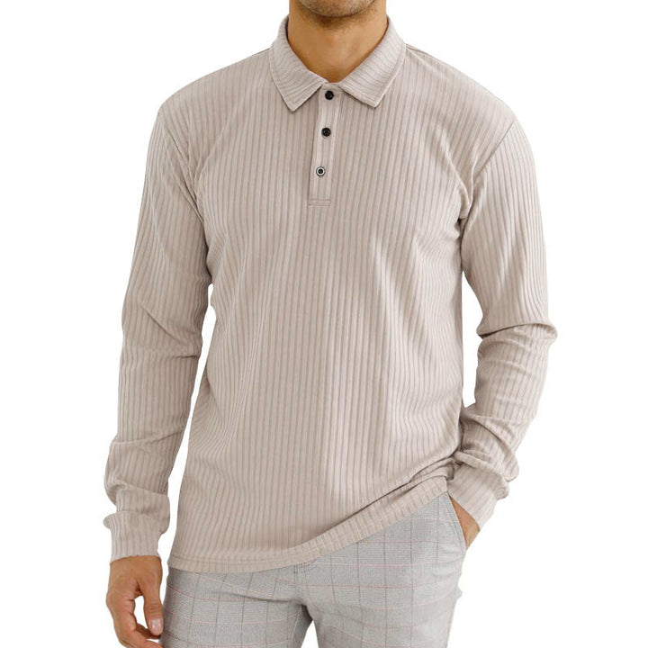 Liam | Mjuk Enfärgad Långärmad T-Shirt Herr 5