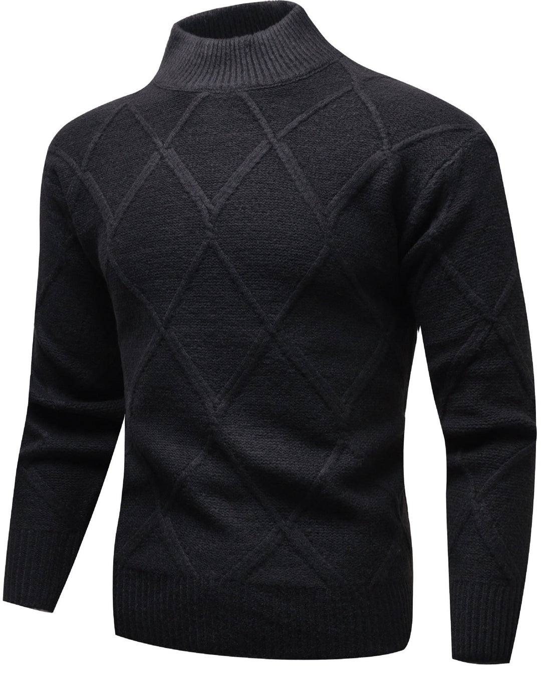 Liam | Mönstrad Slim Fit Hösttröja med Halv Polokrage 0