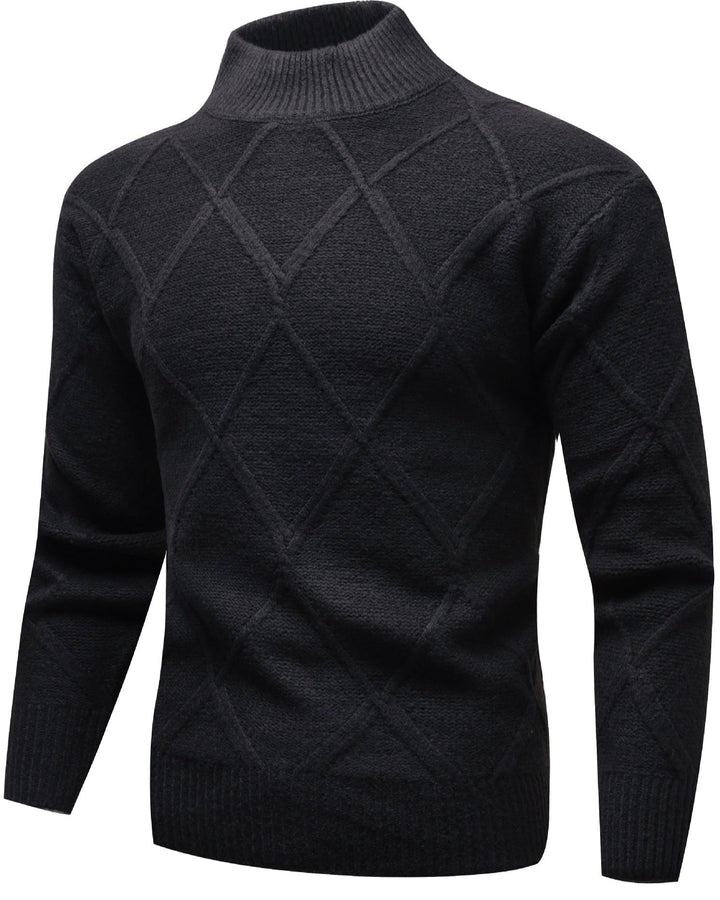 Liam | Mönstrad Slim Fit Hösttröja med Halv Polokrage 0