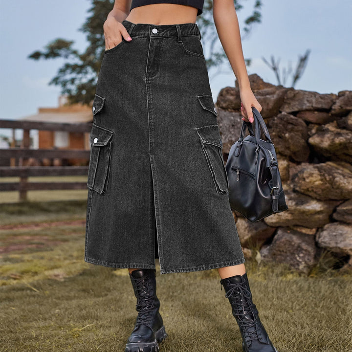 Liam | Praktisk Denim Cargokjol med Fickor 5