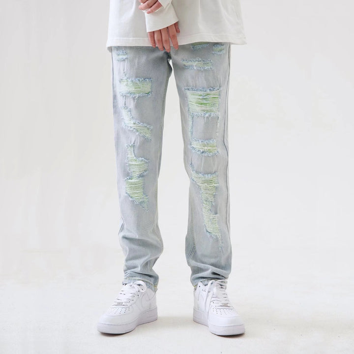 Liam | Slitna Ljusblå Raka Jeans Herr 0