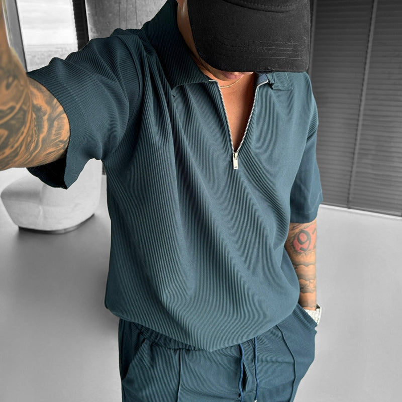 Liam | Sportig Tvådelad Polo och Shorts Set för Vardagsbruk 1