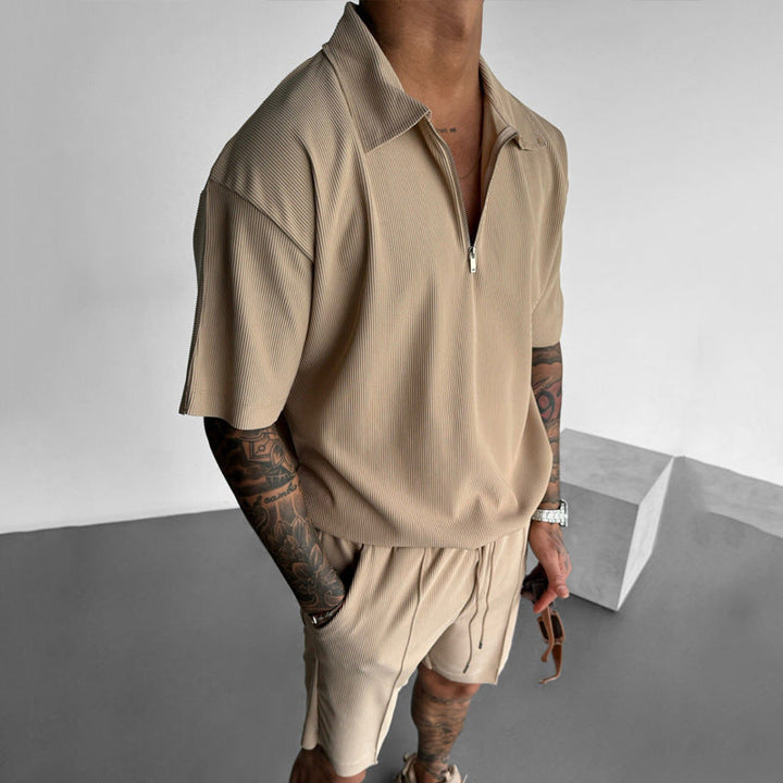 Liam | Sportig Tvådelad Polo och Shorts Set för Vardagsbruk 7