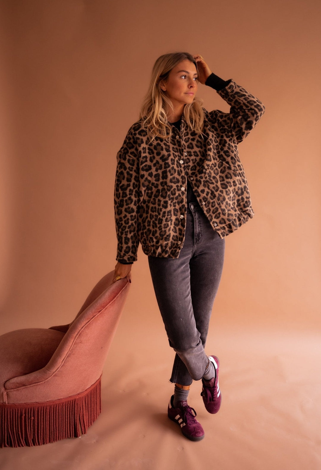 Liam | Trendig Lätt Höstjacka med Leopardmönster 3
