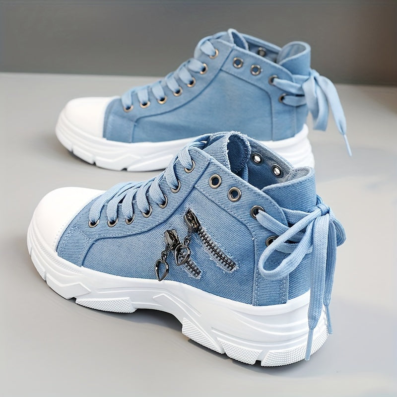 Liam | Trendiga Platåsneakers med Snörning och Dragkedja 0