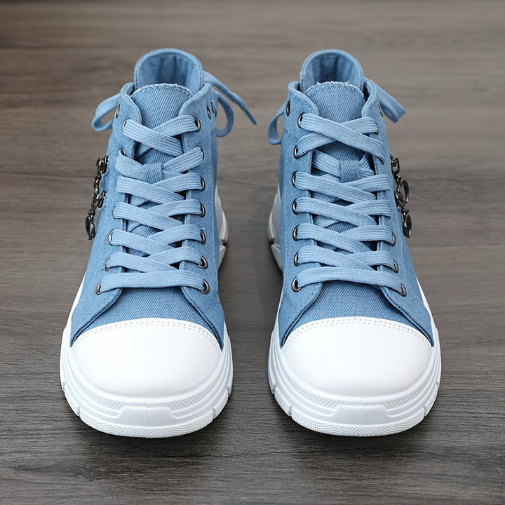 Liam | Trendiga Platåsneakers med Snörning och Dragkedja 3