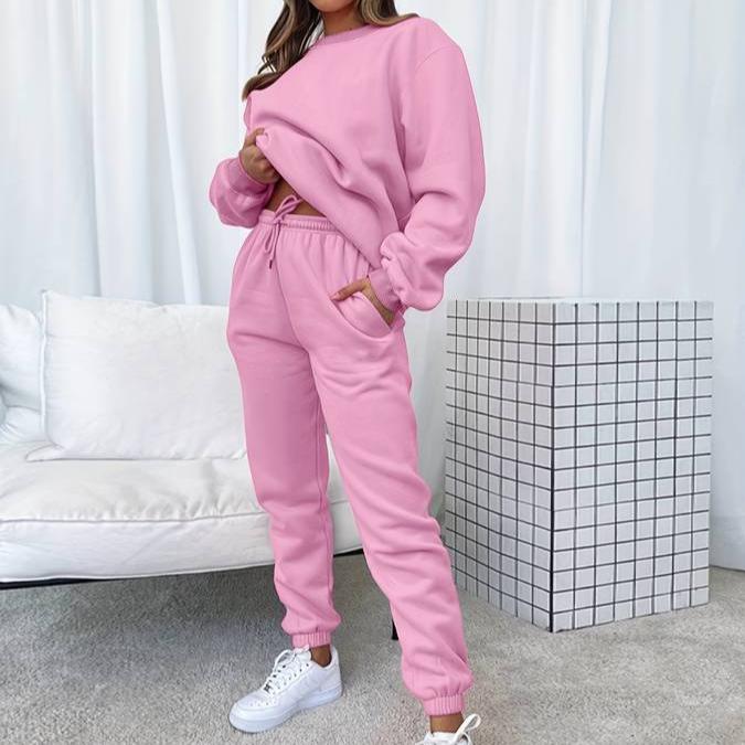 Loungewear Set för Damer | Mjuk Tröja och Joggingsbyxor med Flexibel Passform | Perfekt för Avkoppling och Utflykter 0