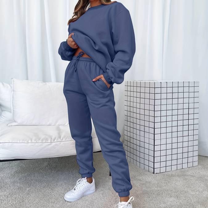 Loungewear Set för Damer | Mjuk Tröja och Joggingsbyxor med Flexibel Passform | Perfekt för Avkoppling och Utflykter 4