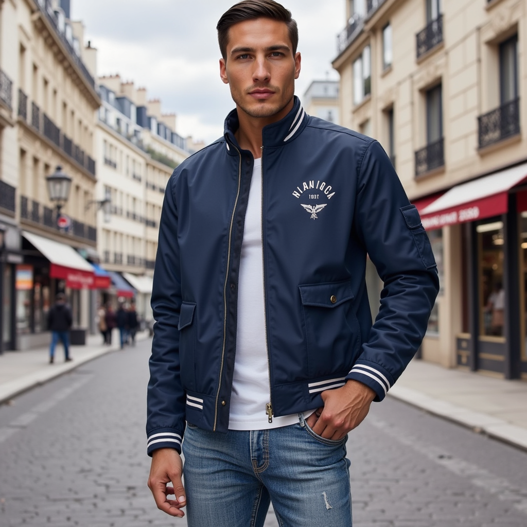 Lucas | Elegant Höst Blousonjacka med Ribbad Kant 1
