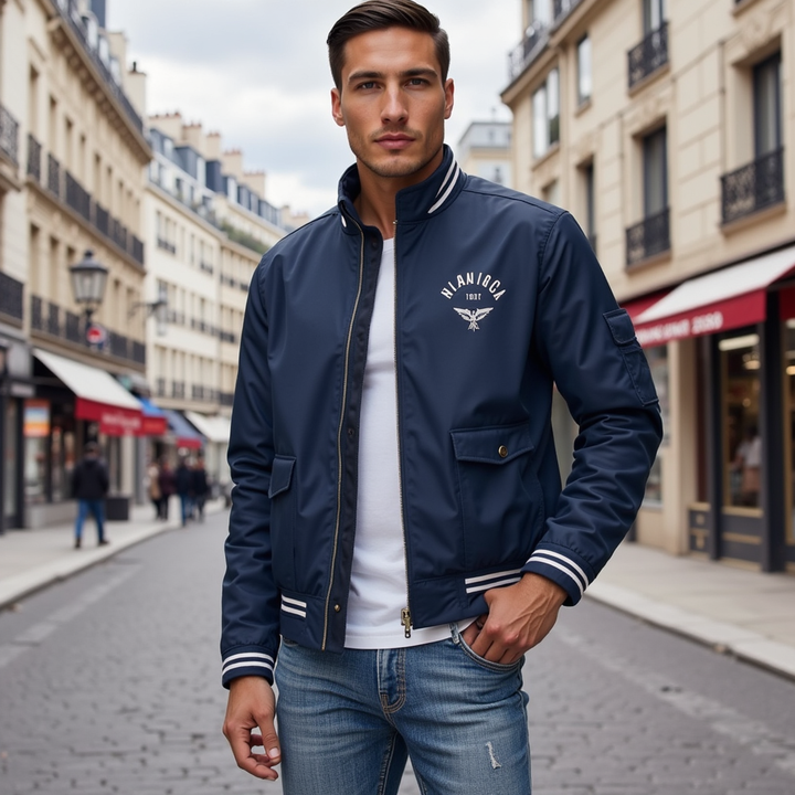 Lucas | Elegant Höst Blousonjacka med Ribbad Kant 1