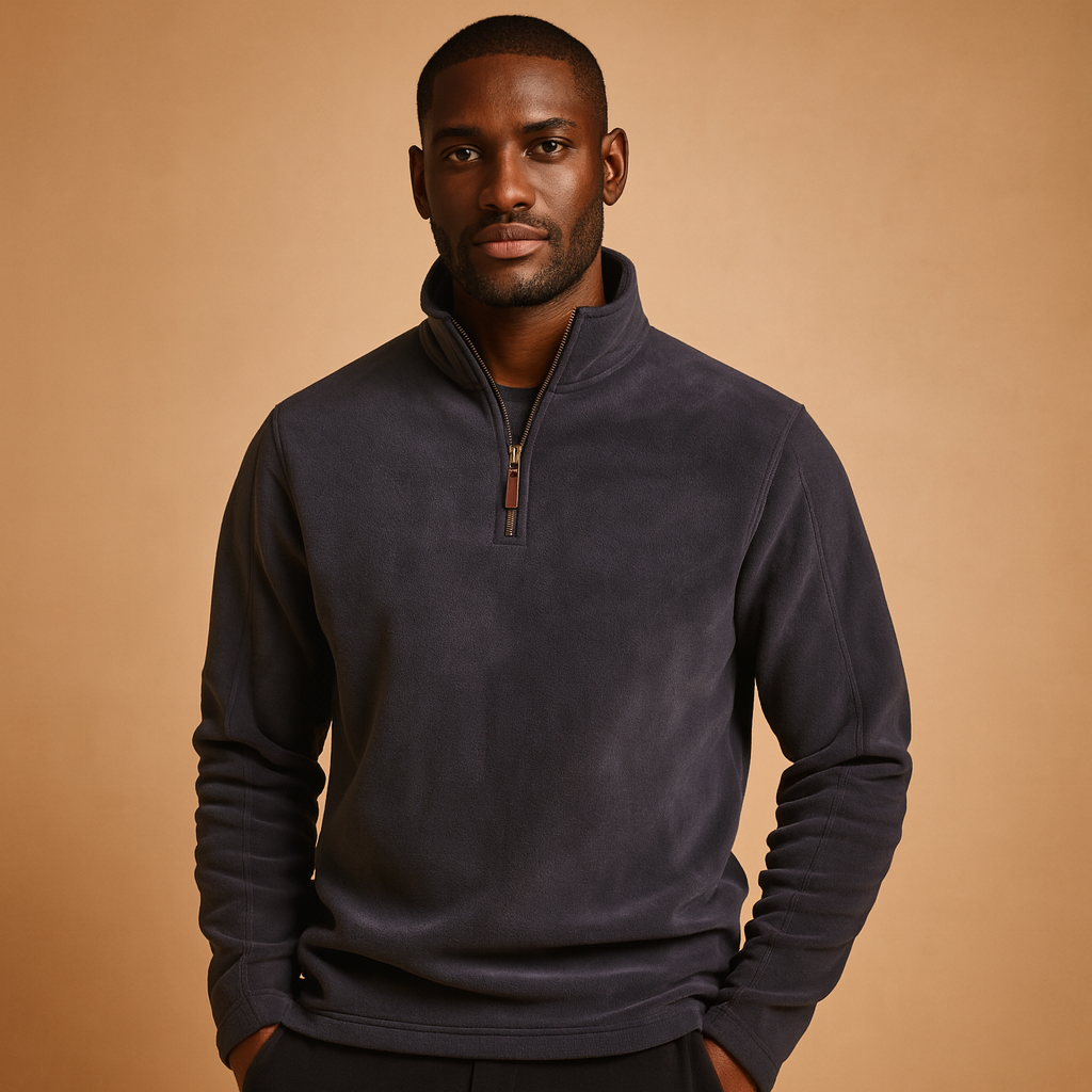 Mångsidig Fleece | Fleecetröja med Halv Dragkedja för Män | Mjuk och Lätt för Kalla Dagar 0