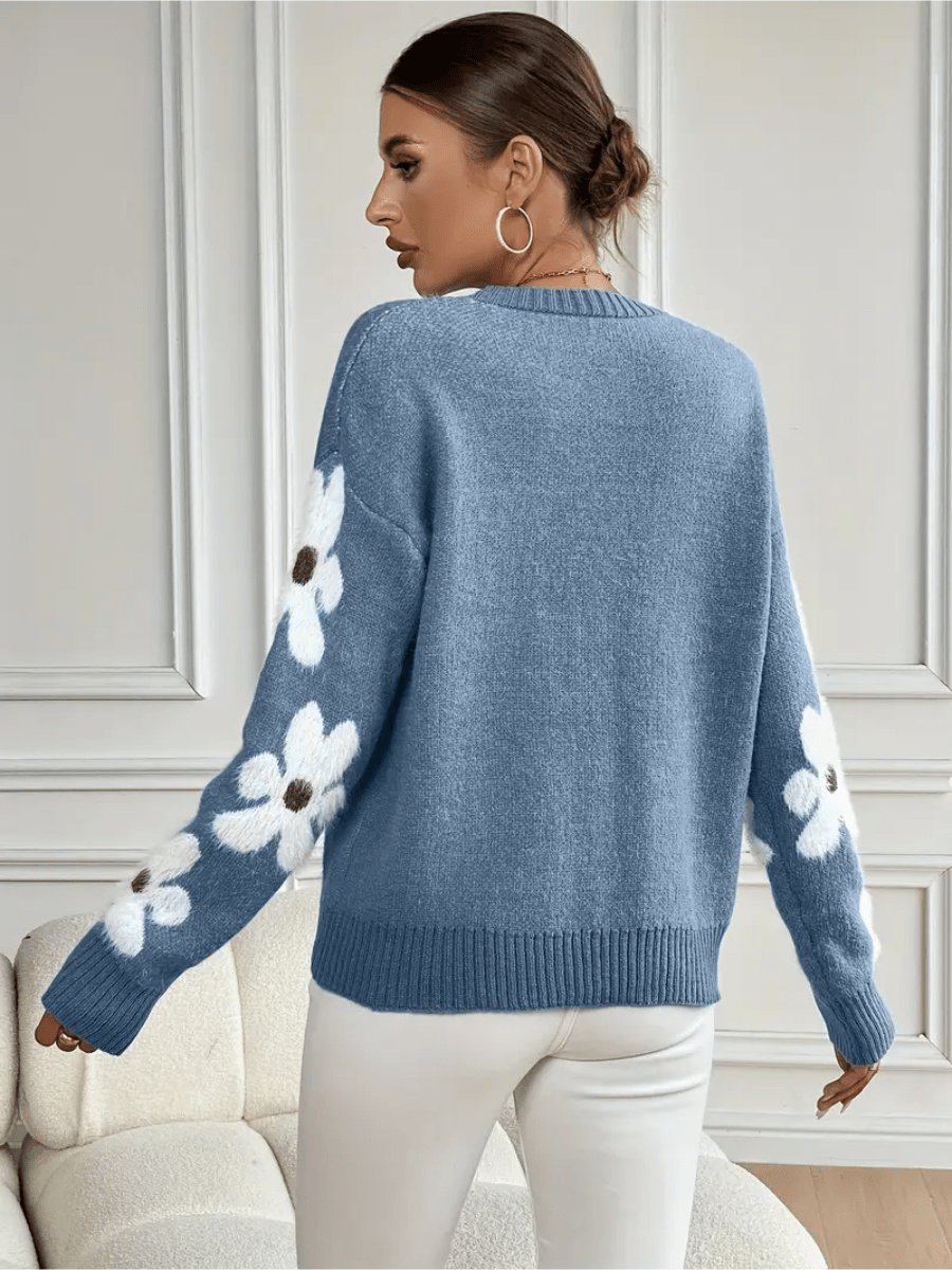 Mason | Elegant Blommig Hösttröja Med Avslappnad Passform 3