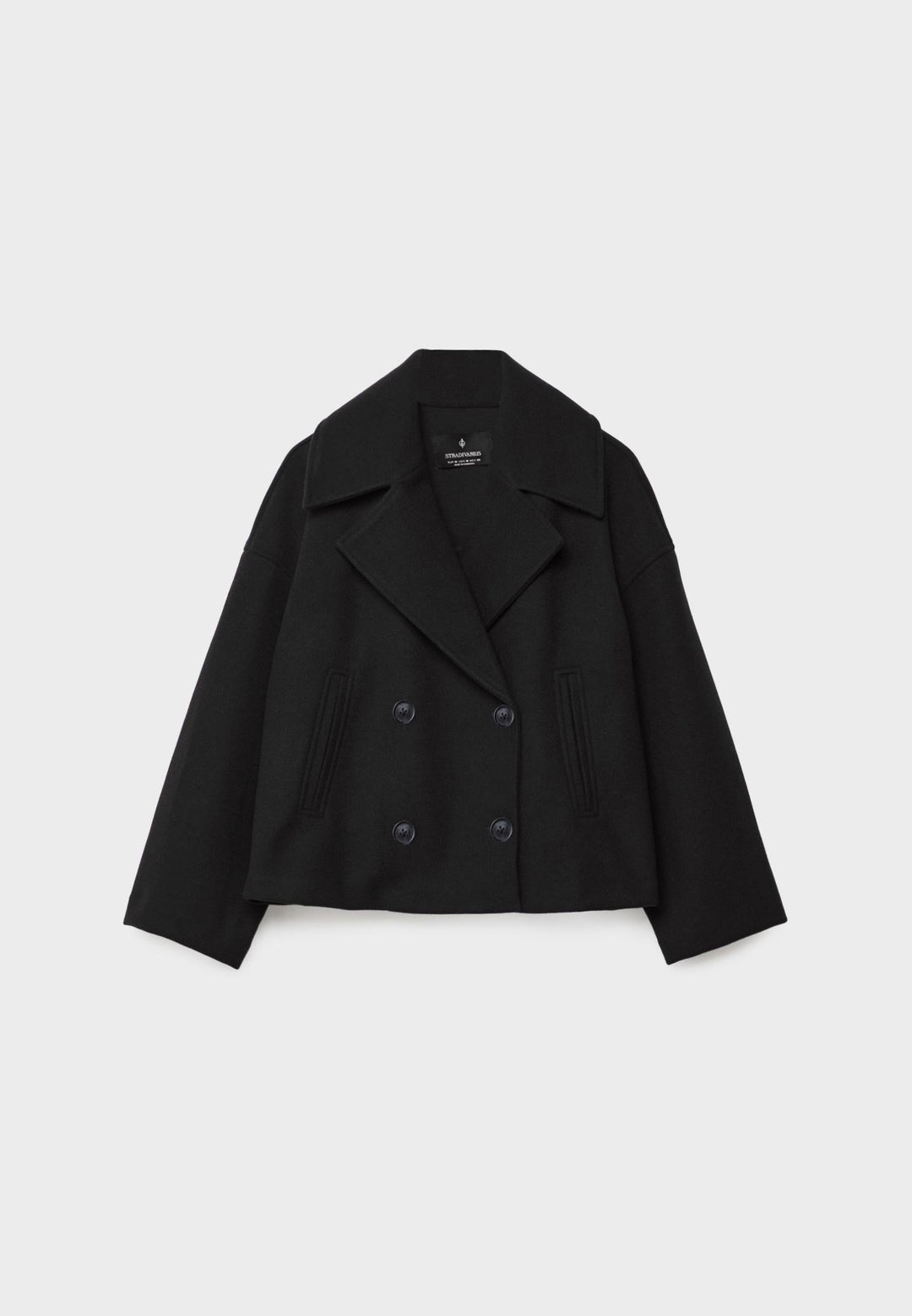 Mason | Elegant Kort Dubbelknäppt Kappa för Höst och Vinter 6