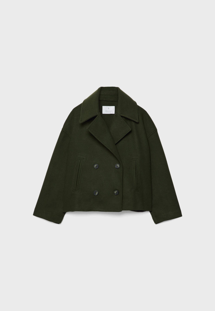 Mason | Elegant Kort Dubbelknäppt Kappa för Höst och Vinter 7
