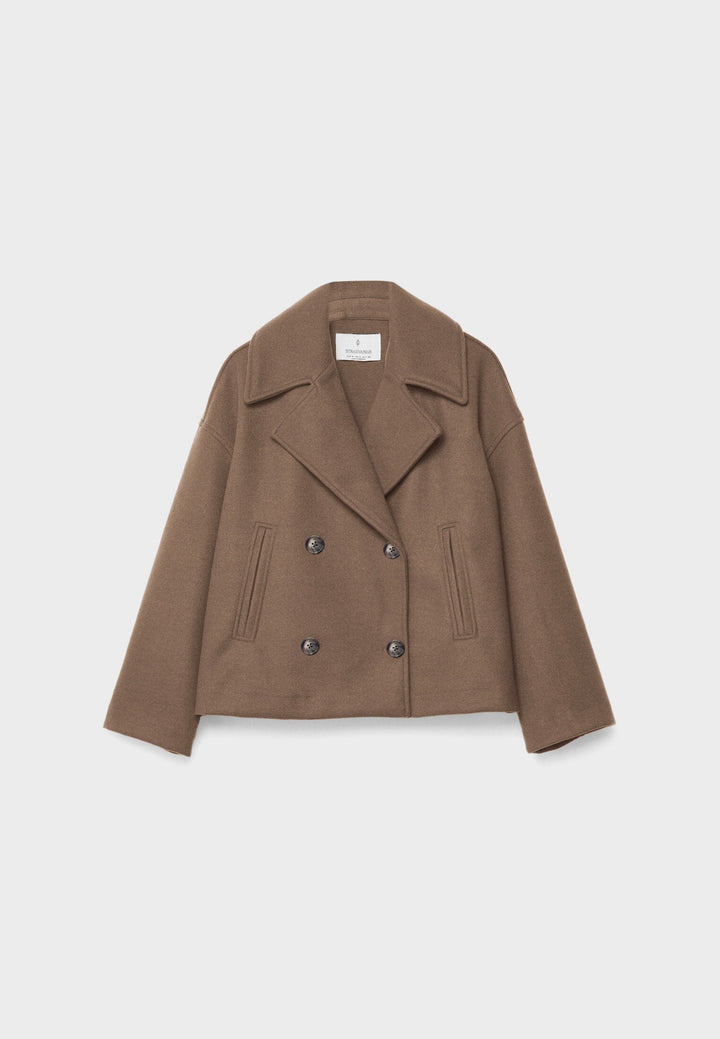 Mason | Elegant Kort Dubbelknäppt Kappa för Höst och Vinter 8