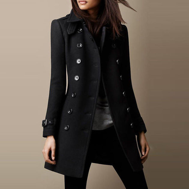 Mason | Elegant Mellanlång Trenchcoat med Kavajkrage för Vår 2