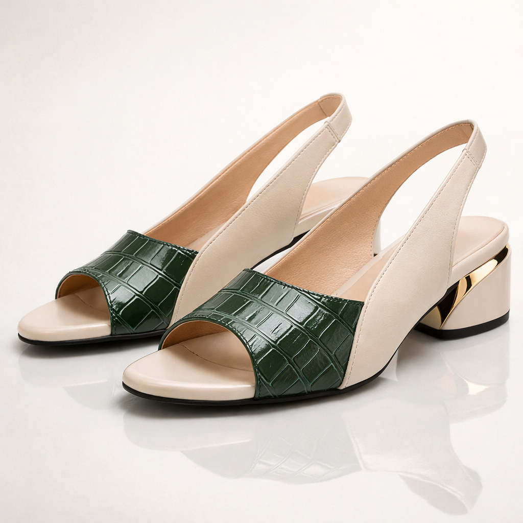Mason | Elegant Slingback Sandaletter Med Låg Klack 0