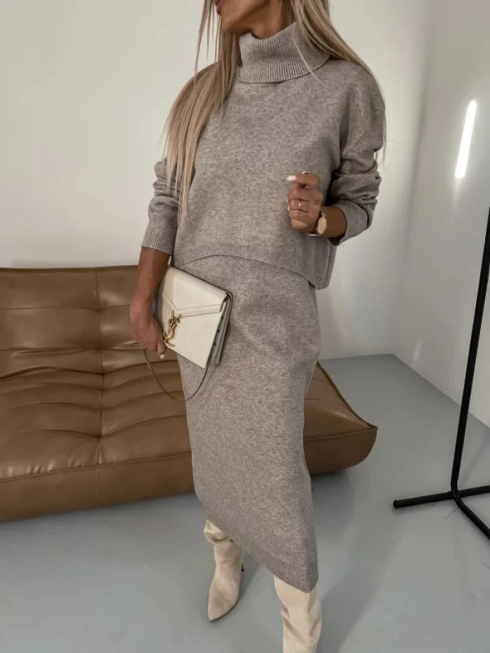 Mason | Elegant Vinter Set Med Polotröja Och Långklänning 1