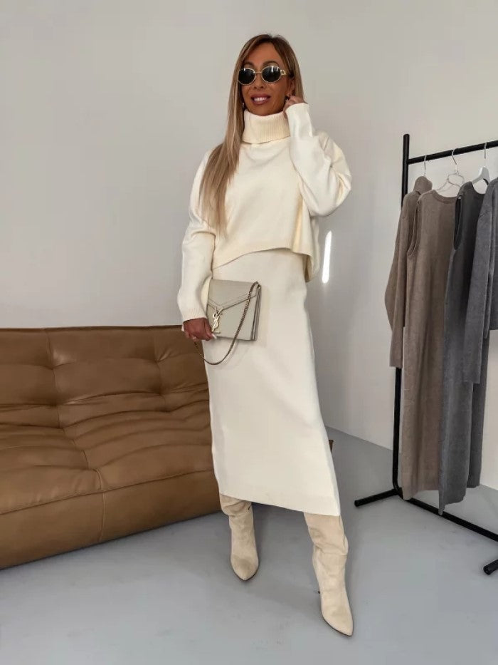 Mason | Elegant Vinter Set Med Polotröja Och Långklänning 3