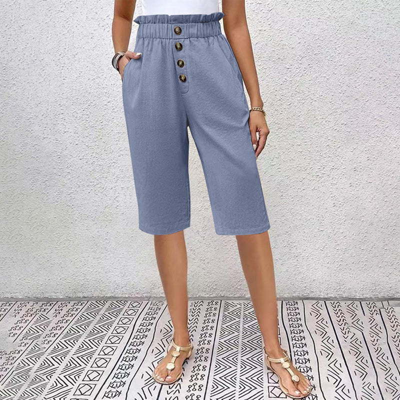 Mason | Hög Midja Sommarshorts Med Fickor 0