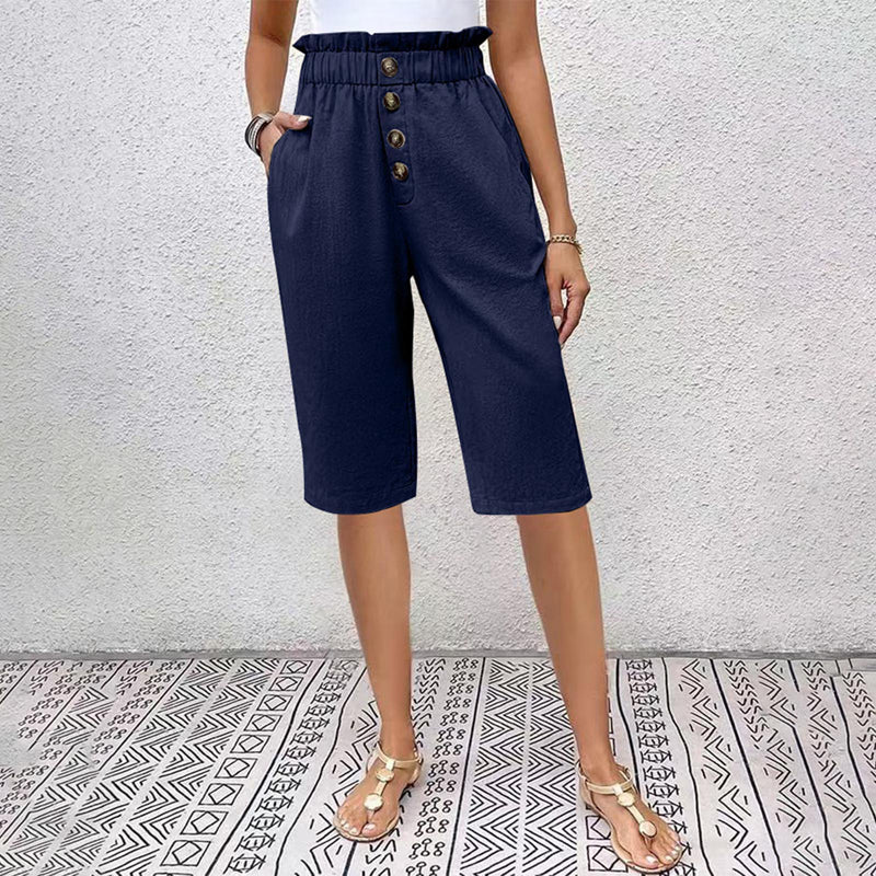 Mason | Hög Midja Sommarshorts Med Fickor 2