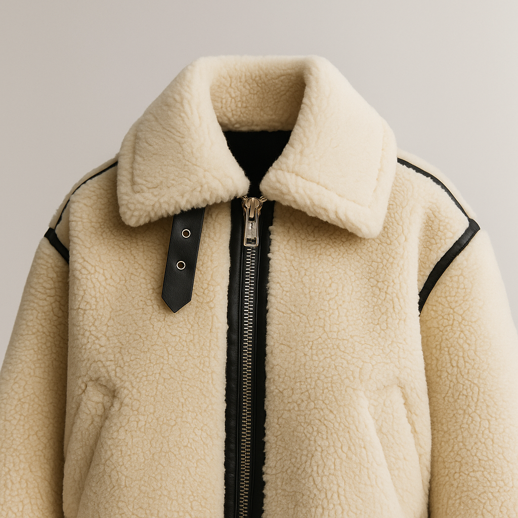 Mason | Mjuk Sherpa Teddyjacka Med Kontrastdetaljer 2