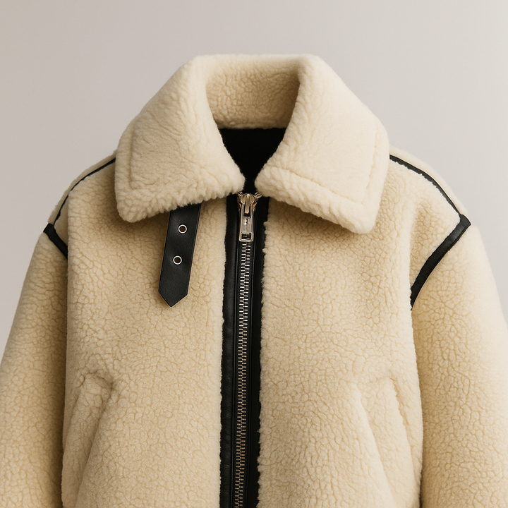 Mason | Mjuk Sherpa Teddyjacka Med Kontrastdetaljer 2