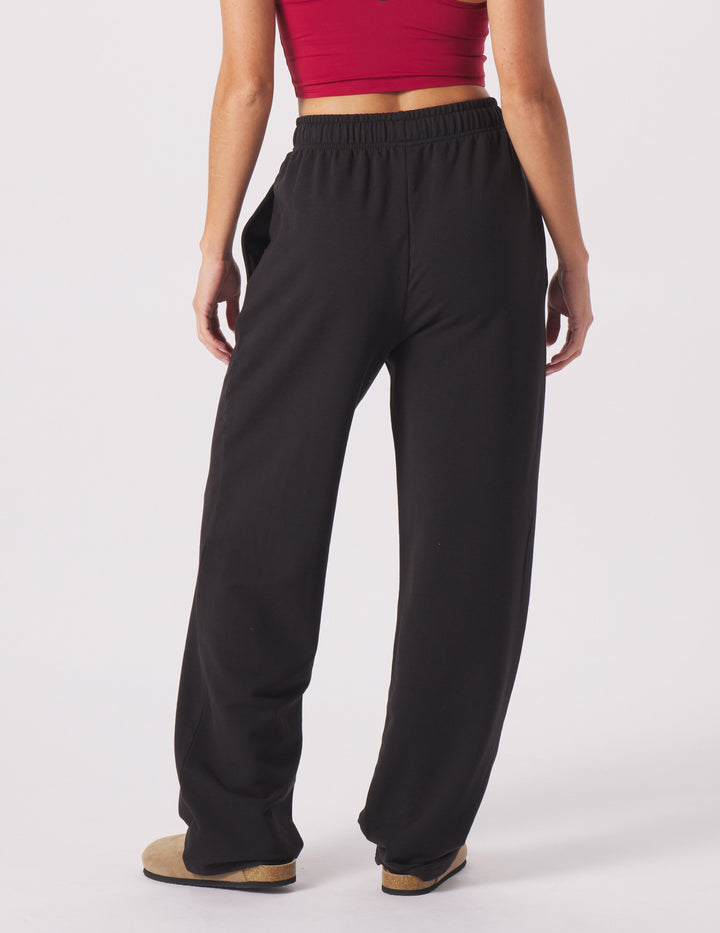 Mason | Rak Svart Sweatpants med Vid Passform och Borstad Yta 2