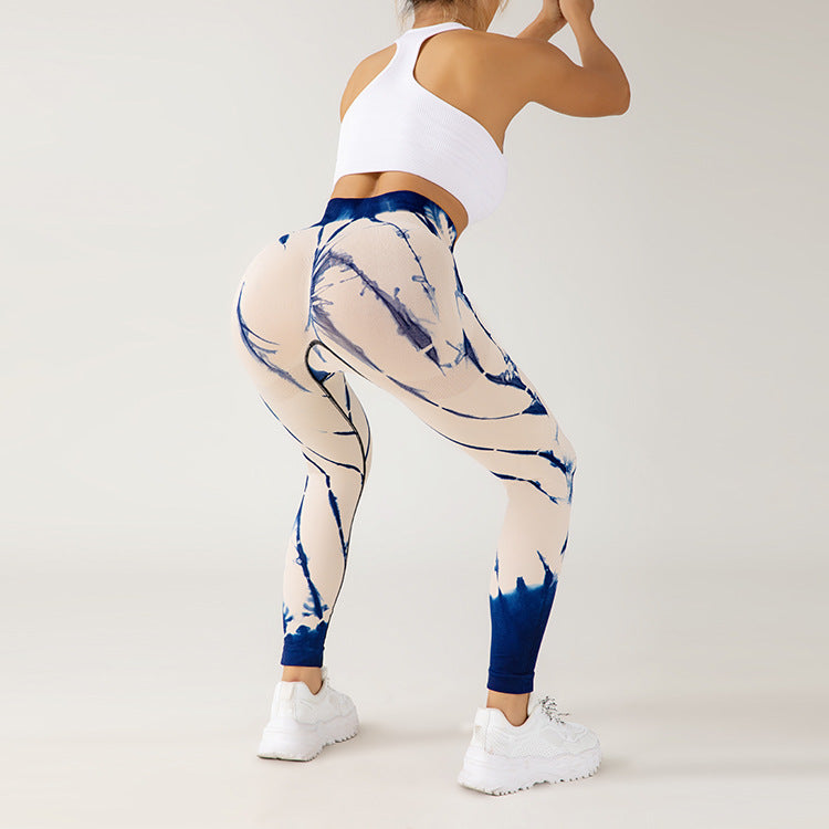 Mason | Sömlösa Högstretchbyxor med Tie Dye-Mönster 2