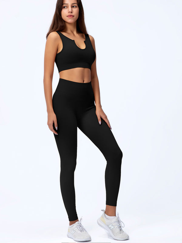 Mason | Sömlöst Högmidjat Sportset med Crop Top 0