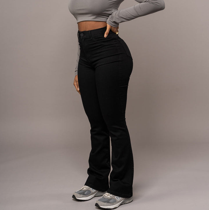 Mason | Utsvängda Högmidjade Stretchjeans 1