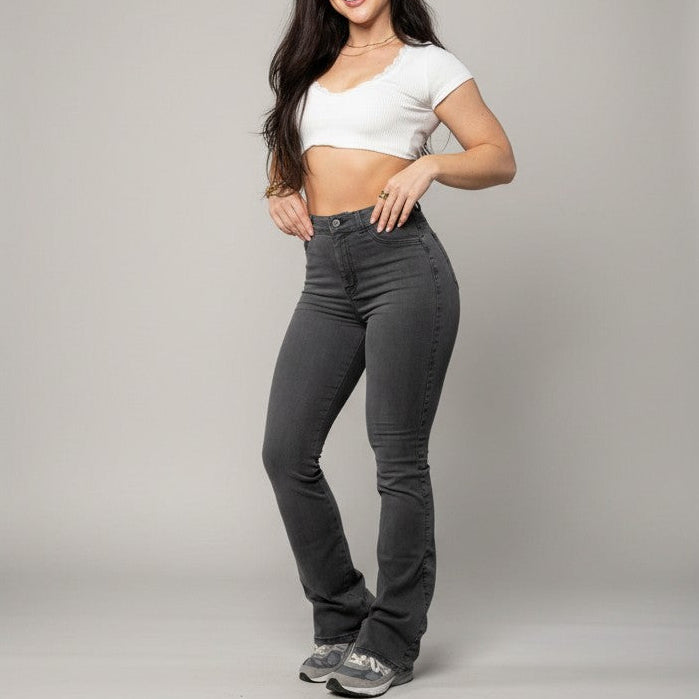 Mason | Utsvängda Högmidjade Stretchjeans 2