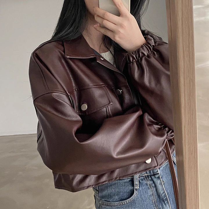 Maya | Elegant Loose Fit Vårjacka Dam i Konstläderlook 1