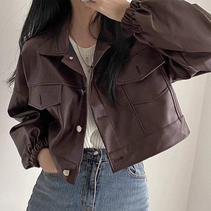 Maya | Elegant Loose Fit Vårjacka Dam i Konstläderlook 2