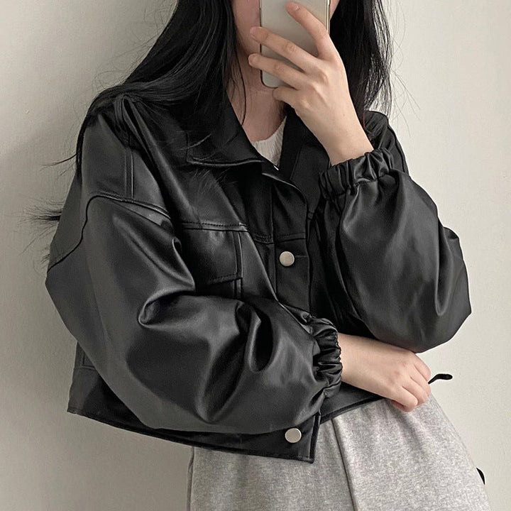 Maya | Elegant Loose Fit Vårjacka Dam i Konstläderlook 8