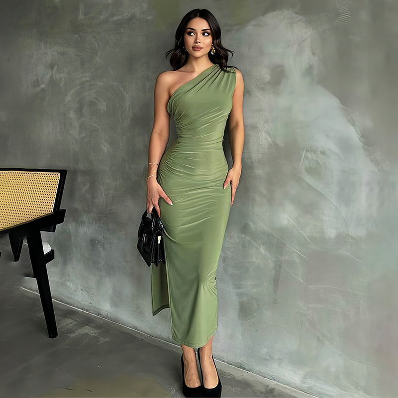 Maya | Elegant Sommarklänning med Slits i Vit 0