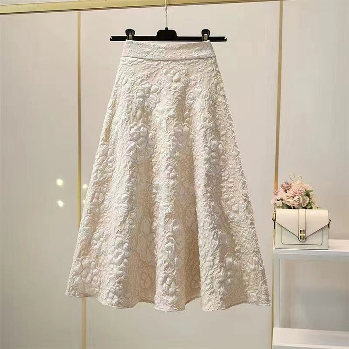 Mia | Blommig Hög Midja Swingkjol Med Elegant Design 0