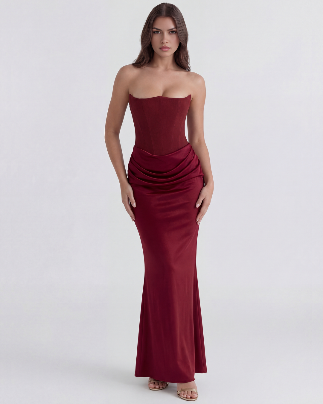 Mia | Elegant Almond Muse Klänning 0