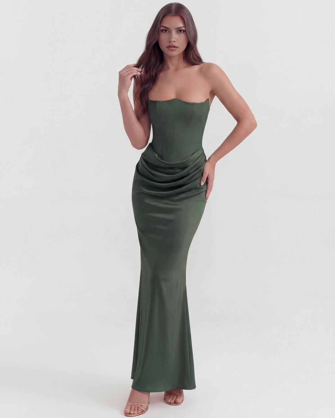 Mia | Elegant Almond Muse Klänning 0