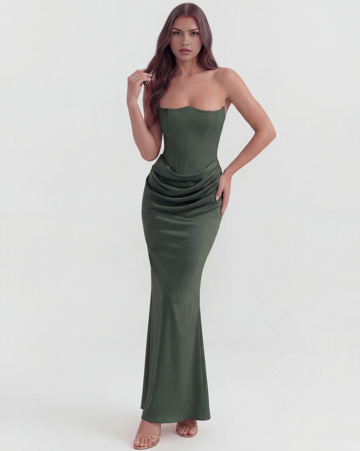 Mia | Elegant Almond Muse Klänning 0
