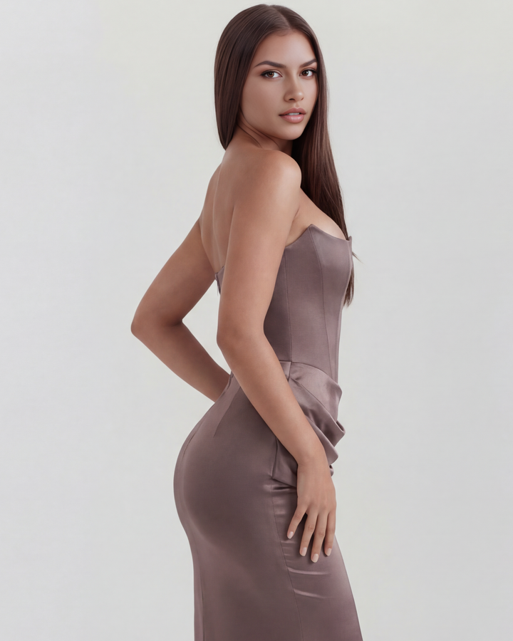 Mia | Elegant Almond Muse Klänning 5